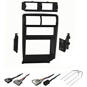 Car Stereo Dash Mount Kit Wire Harness and Radio Removal Tool Combo to Install a Double Din Size Aftermarket Radio for 1994-2000 Ford Mustang