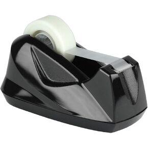 Acrimet Premium Desktop Tape Dispenser, Plastic, Non-Skid Base (Heavy Duty) (Black Color)