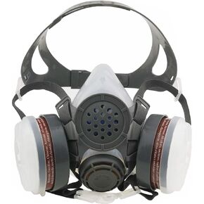 Safety Mask Industrial Gas Spray Paint Dustproof Breathing Respirator Mask,Medium,1 Set