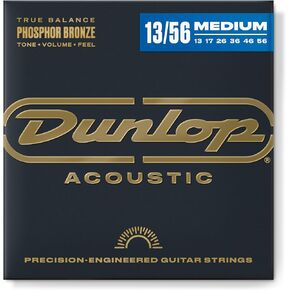 JIM DUNLOP DAP1356 Acoustic Phosphor Bronze Guitar Strings, Medium, .013–.056, 6 Strings/Set