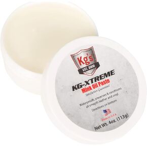 Kg's XTREME Mink Oil Paste – Mink Oil for Leather Boots, Jackets, Saddles, and More, Shine, Condition, and Waterproof Smooth-Finished Leathers (4 Oz)