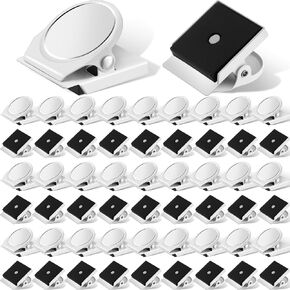 Tenceur 54 Pcs Metal Magnetic Clips Heavy Duty Chip Clips Magnetic Clips Refrigerator Whiteboard Locker Magnet Clip for Office Classroom Teacher School Supplies(White)