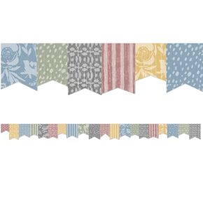 Teacher Created Resources Classroom Cottage Pennants Die-Cut Border Trim (TCR7183)
