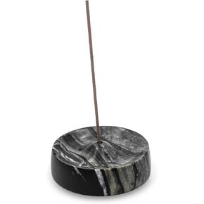 Bursera Black Marble Incense Holder, Tree Planted with Every Order, Italian Carrara Black Marble Tray Incense Burner, Home and Desk Incense Stick Holder and Modern Decor