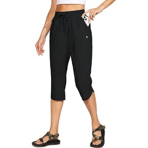 Willit Women's Swim Capris Pants Quick Dry Swimming Board Beach Athletic Capris with Pockets Lightweight UPF 50+ 18"