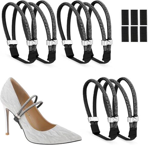 simarro 3 Pairs Elastic Shiny Shoe Laces Strap, Detachable High Heels Shoe Straps for Holding Loose High Heels Pumps in Saudi Arabia