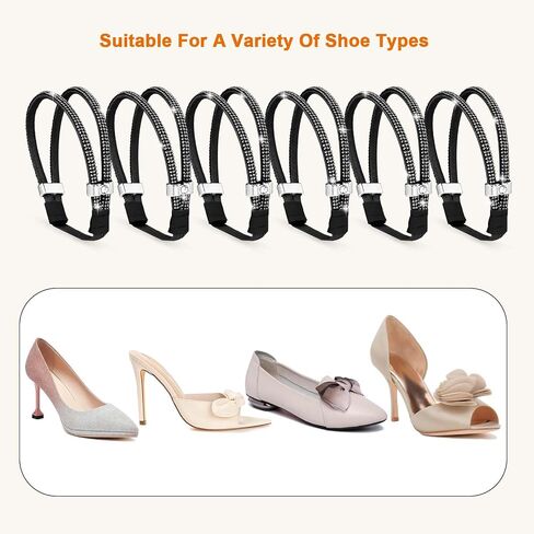 simarro 3 Pairs Elastic Shiny Shoe Laces Strap, Detachable High Heels Shoe Straps for Holding Loose High Heels Pumps in Saudi Arabia