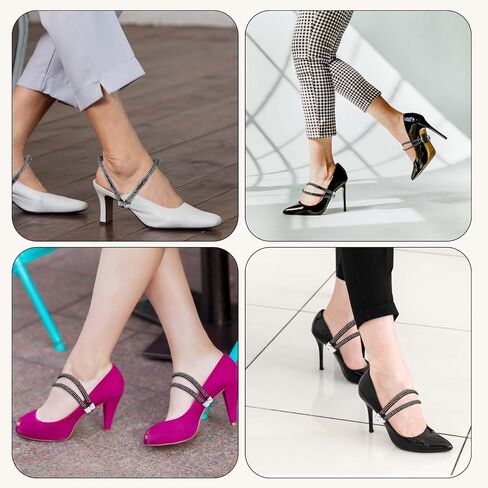 simarro 3 Pairs Elastic Shiny Shoe Laces Strap, Detachable High Heels Shoe Straps for Holding Loose High Heels Pumps in Saudi Arabia