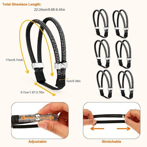 simarro 3 Pairs Elastic Shiny Shoe Laces Strap, Detachable High Heels Shoe Straps for Holding Loose High Heels Pumps in Saudi Arabia