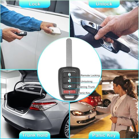 X AUTOHAUX 313.8MHz MLBHLIK6-1T Replacement Smart Proximity Keyless Entry Remote Key Fob for Honda Accord Sport LX Civic 2013-2015 4 Buttons 46 Chip in Saudi Arabia