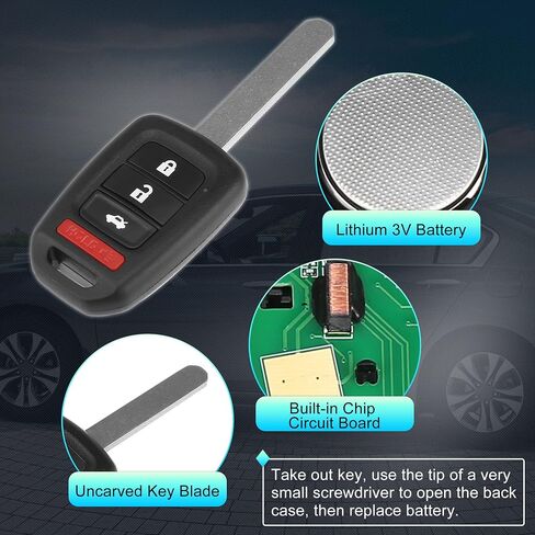 X AUTOHAUX 313.8MHz MLBHLIK6-1T Replacement Smart Proximity Keyless Entry Remote Key Fob for Honda Accord Sport LX Civic 2013-2015 4 Buttons 46 Chip in Saudi Arabia