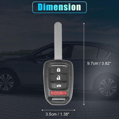 X AUTOHAUX 313.8MHz MLBHLIK6-1T Replacement Smart Proximity Keyless Entry Remote Key Fob for Honda Accord Sport LX Civic 2013-2015 4 Buttons 46 Chip in Saudi Arabia