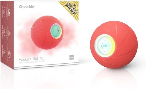 Cheerble [Enhanced Rubber Version] Smart Interactive Dog Toy Ball, Wicked Ball SE, Automatic Moving Bouncing Rotating Dog Ball with 3 Interactive Modes, Active Rolling Dog Ball for Small Dogs in Saudi Arabia