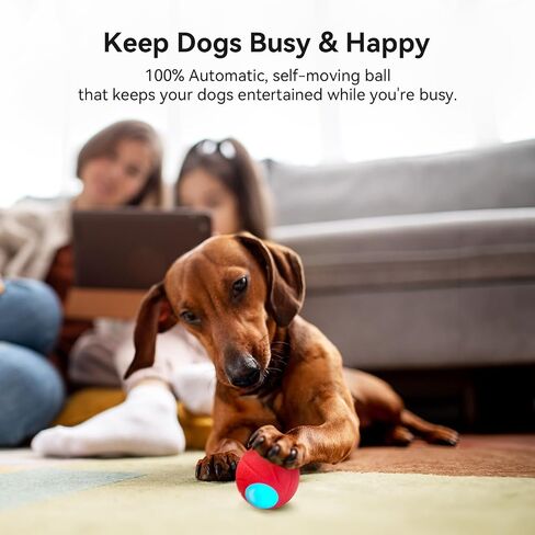 Cheerble [Enhanced Rubber Version] Smart Interactive Dog Toy Ball, Wicked Ball SE, Automatic Moving Bouncing Rotating Dog Ball with 3 Interactive Modes, Active Rolling Dog Ball for Small Dogs in Saudi Arabia