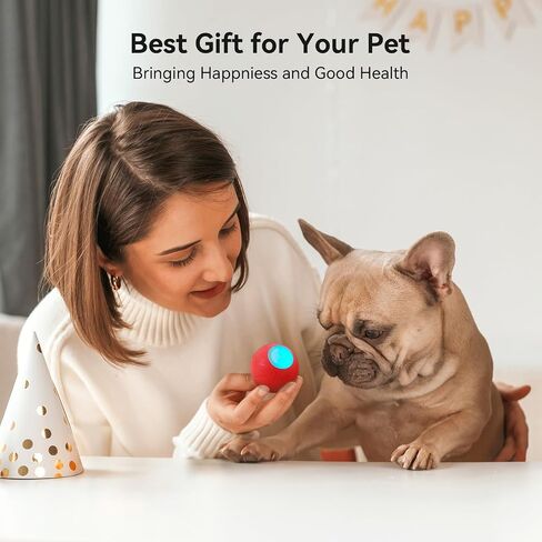 Cheerble [Enhanced Rubber Version] Smart Interactive Dog Toy Ball, Wicked Ball SE, Automatic Moving Bouncing Rotating Dog Ball with 3 Interactive Modes, Active Rolling Dog Ball for Small Dogs in Saudi Arabia