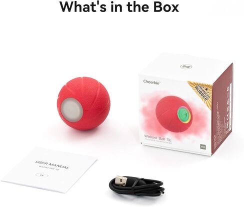 Cheerble [Enhanced Rubber Version] Smart Interactive Dog Toy Ball, Wicked Ball SE, Automatic Moving Bouncing Rotating Dog Ball with 3 Interactive Modes, Active Rolling Dog Ball for Small Dogs in Saudi Arabia