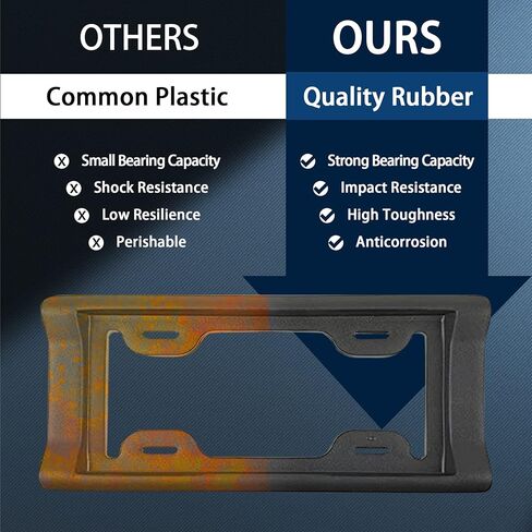 واقي ممتص الصدمات للوحة الترخيص الأمامية مع ملحقات التثبيت، واقي إطارات لوحة الترخيص المطاطية السميكة 2.3 بوصة، مناسب عالمي للشاحنات/السيارات/سيارات الدفع الرباعي، ملحقات الشاحنة/السيارة، أسود in Kuwait