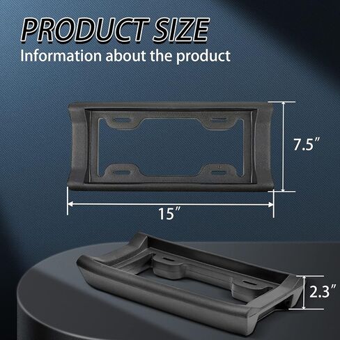واقي ممتص الصدمات للوحة الترخيص الأمامية مع ملحقات التثبيت، واقي إطارات لوحة الترخيص المطاطية السميكة 2.3 بوصة، مناسب عالمي للشاحنات/السيارات/سيارات الدفع الرباعي، ملحقات الشاحنة/السيارة، أسود in Kuwait