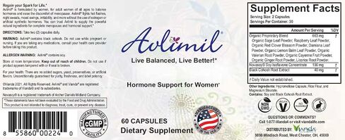 Hormone Balance & Menopause | Relief from Mood Swings, Hot Flashes, Night Sweats & Irritability - Isoflavones, Black Cohosh, Raspberry, Valerian, Sage, Red Clover, Lemon Balm - 60 Count (9) in Saudi Arabia