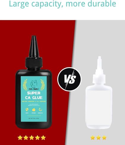 صمغ فائق، غراء سيانوأكريليت، 75 جم/2.6 أونصة غراء كا متعدد الاستخدامات، غراء فوري، إعداد سريع، غطاء مضاد للانسداد، تركيبة للتحكم في التدفق، شفاف in Kuwait