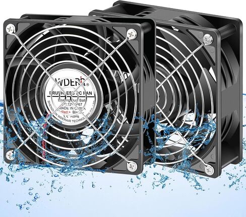12V DC Waterproof and MoistureProof IP67 Rated 120 x 38mm High Airflow Exhaust Cooling Fan for rv Fridge/Grow Tent/Greenhouse/Crawlspace/Hydronic/Ventilation 3000RPM 2-Pack in Saudi Arabia