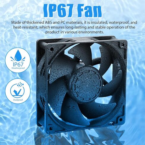 12V DC Waterproof and MoistureProof IP67 Rated 120 x 38mm High Airflow Exhaust Cooling Fan for rv Fridge/Grow Tent/Greenhouse/Crawlspace/Hydronic/Ventilation 3000RPM 2-Pack in Saudi Arabia