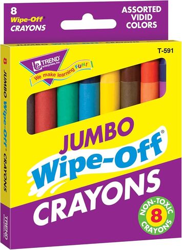 Trend Enterprises Jumbo Wipe-Off Crayons Novelty (Pack of 8) in Saudi Arabia
