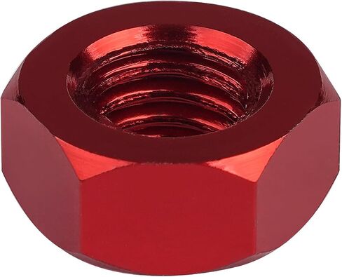 Hex Nut M2 M3 M4 M5 M6 Aluminum Alloy Lock Nut Full Screw Thread Bolt Cap for Drone, Toy, Model, DIY Part Pack of 20 (Red, M5) in Saudi Arabia