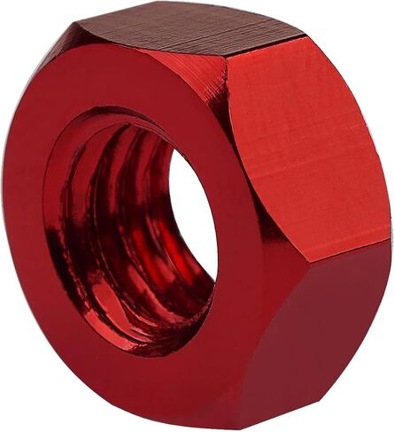 Hex Nut M2 M3 M4 M5 M6 Aluminum Alloy Lock Nut Full Screw Thread Bolt Cap for Drone, Toy, Model, DIY Part Pack of 20 (Red, M5) in Saudi Arabia