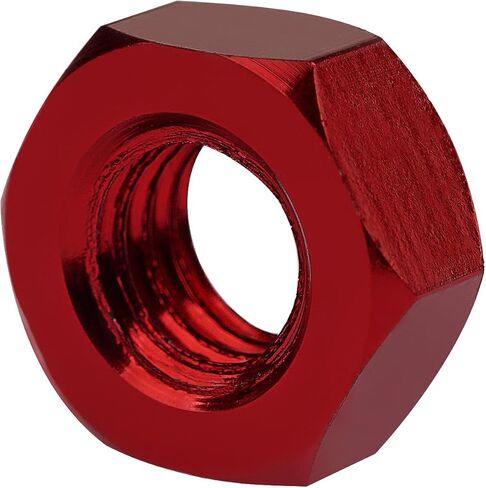 Hex Nut M2 M3 M4 M5 M6 Aluminum Alloy Lock Nut Full Screw Thread Bolt Cap for Drone, Toy, Model, DIY Part Pack of 20 (Red, M5) in Saudi Arabia