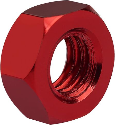 Hex Nut M2 M3 M4 M5 M6 Aluminum Alloy Lock Nut Full Screw Thread Bolt Cap for Drone, Toy, Model, DIY Part Pack of 20 (Red, M5) in Saudi Arabia