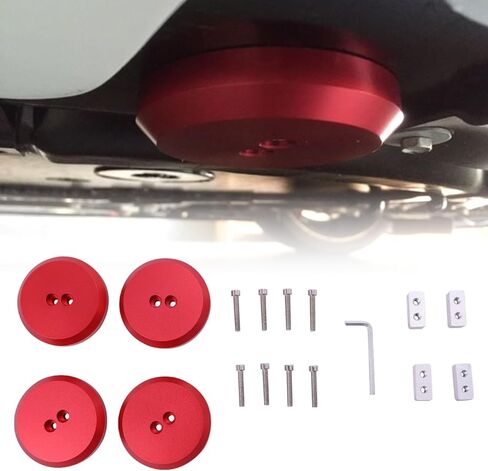 جاك باكس ألومنيوم جاك باد جاكينج بوك محول دعم متوافق مع شيفروليه كورفيت C5 C6 C7 C8، اترك في منصات الرفع لسكك حديد إطار بورش (4 عبوات، أحمر) in Kuwait