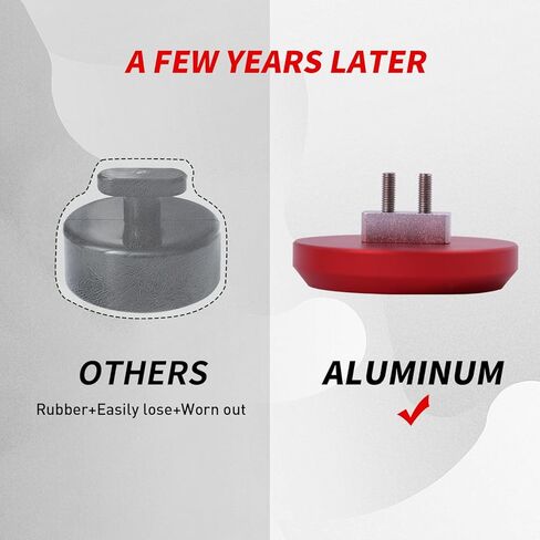 جاك باكس ألومنيوم جاك باد جاكينج بوك محول دعم متوافق مع شيفروليه كورفيت C5 C6 C7 C8، اترك في منصات الرفع لسكك حديد إطار بورش (4 عبوات، أحمر) in Kuwait