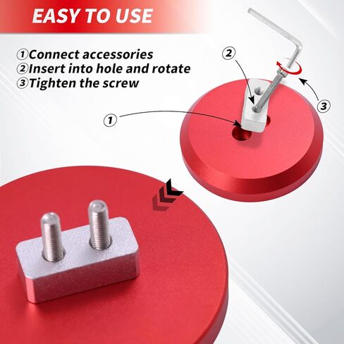 جاك باكس ألومنيوم جاك باد جاكينج بوك محول دعم متوافق مع شيفروليه كورفيت C5 C6 C7 C8، اترك في منصات الرفع لسكك حديد إطار بورش (4 عبوات، أحمر) in Kuwait