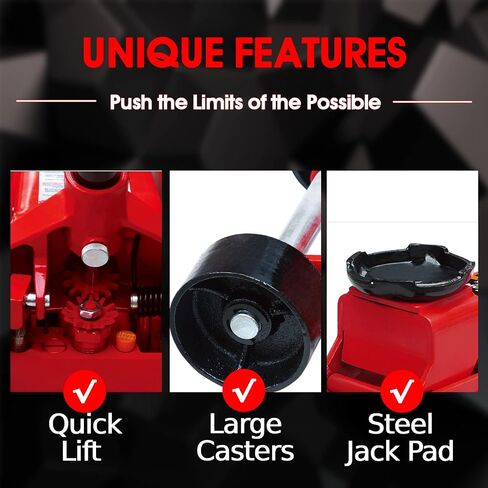 BIG RED T83012 Torin Pro Series Hydraulic Floor Jack with Single Quick Lift Piston Pump and Foot Pedal, 3.5 Ton (7,000 lb) Capacity, Red in Saudi Arabia
