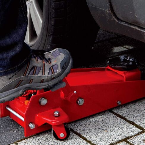 BIG RED T83012 Torin Pro Series Hydraulic Floor Jack with Single Quick Lift Piston Pump and Foot Pedal, 3.5 Ton (7,000 lb) Capacity, Red in Saudi Arabia