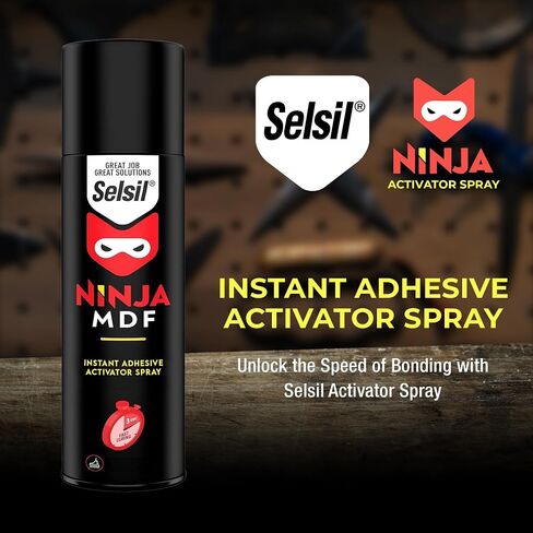 SELSIL Super Glue Accelerator Spray (6.76 fl oz) - Cyanoacrylate Glue Activator, Professional Fast Clear Adhesive Accelerators for Woodworking, Metal, Plastic, Indoor & Outdoor (1 Pack) in Saudi Arabia
