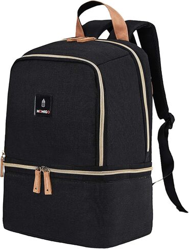 Breast Pump Bag Backpack - Cooler and Moistureproof Bag Double Layer for Mother Outdoor Working Backpack, Fit Most Size Breast Pump Large (Black) in Saudi Arabia