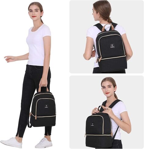 Breast Pump Bag Backpack - Cooler and Moistureproof Bag Double Layer for Mother Outdoor Working Backpack, Fit Most Size Breast Pump Large (Black) in Saudi Arabia