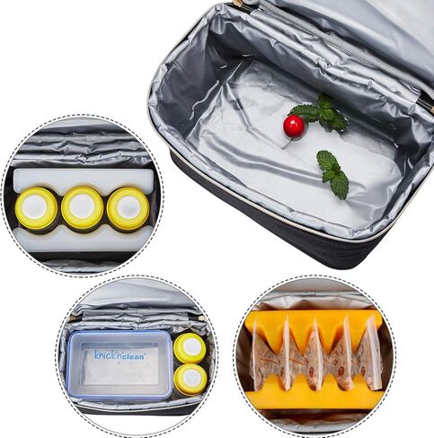 Breast Pump Bag Backpack - Cooler and Moistureproof Bag Double Layer for Mother Outdoor Working Backpack, Fit Most Size Breast Pump Large (Black) in Saudi Arabia