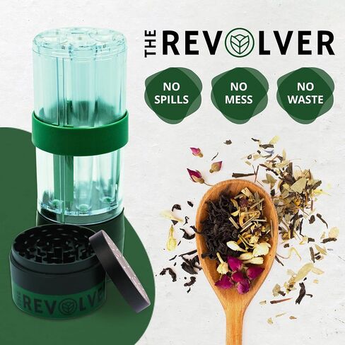 مطحنة أعشاب محمولة 3 في 1 من THE REVOLVER مع مساحة تخزين، خفيفة الوزن وسهلة الحمل، مطحنة أعشاب للسفر، هدية لأحبائك in Saudi Arabia