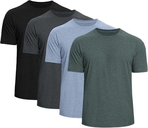 Iseasoo Men's Crew Neck T-Shirts,2/4 Pack Classic Tees,Cotton Short Sleeve Comfort Cotton Jersey for Men in Saudi Arabia