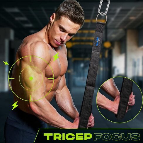 Yes4All Tricep Strap Cable Attachment 2-in-1 3D Mesh Neoprene Handles/ 2 Inches width for Different Exercises, Cable Crunch Attachment for Home Gym/Multi-Workout in Saudi Arabia