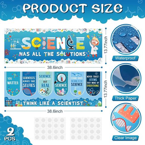 2 Pcs Science Welcome Banners 13.8x38.6 Inch Scientist Banner Science Paper Banner School Science Decor for School Classroom Party Celebration Decor in Saudi Arabia