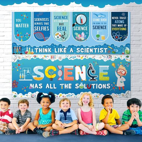2 Pcs Science Welcome Banners 13.8x38.6 Inch Scientist Banner Science Paper Banner School Science Decor for School Classroom Party Celebration Decor in Saudi Arabia