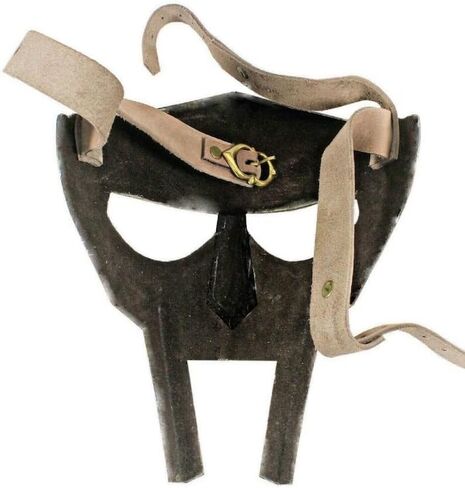 قناع وجه مصارع من القرون الوسطى MF Doom Mad-villain 18 جرام من الفولاذ الطري درع للوجه طبق الأصل مصنوع يدويًا للعب الأدوار والكوسبلاي in Saudi Arabia
