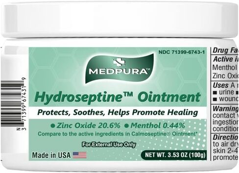 Hydroseptine Ointment 3.53 oz (100g) by MEDPURA Made in USA Compare to The Active Ingredients in Calmoseptine Ointment in Saudi Arabia