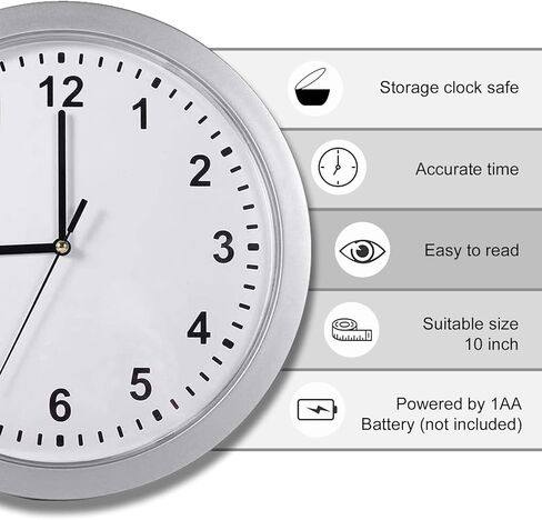 Wall Clock with Hidden Safe, 10 inch Plastic Secret Safe Wall Clock for Living Room Decor, Vintage Decor Clock Diversion Safe with Hidden Compartment, Cool Stuff for Your Room (Gold) in Kuwait