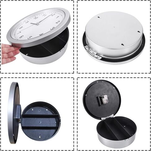 Wall Clock with Hidden Safe, 10 inch Plastic Secret Safe Wall Clock for Living Room Decor, Vintage Decor Clock Diversion Safe with Hidden Compartment, Cool Stuff for Your Room (Gold) in Kuwait