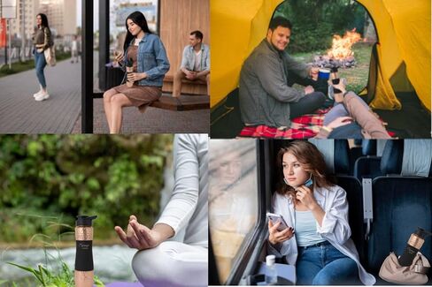 زجاجة مياه من النحاس النقي سبرينج مع غطاء قلاب علوي، طلاء مطاطي من السيليكون الفاخر (750 مل) أسود، عبوة من زجاجة واحدة (ذهبي أسود 750) in Kuwait